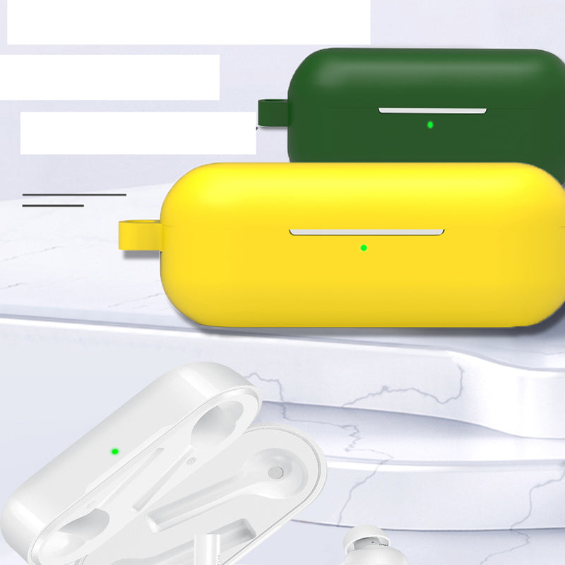 Bakeey Portable Shockproof Dirtproof Silicone Wireless bluetooth Earphone Storage Case with Keychain for Huawei FreeBuds Lite