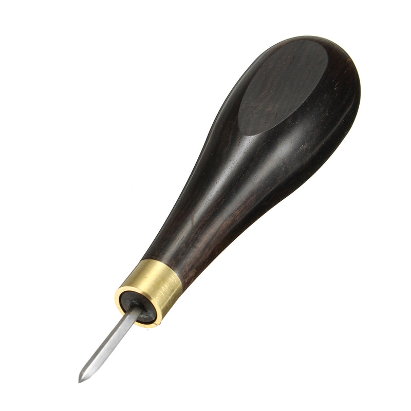 3/4/5MM Diamond Stitching Ebony Blackwood Handle Leather Craft Tool Sewing Awl Kit
