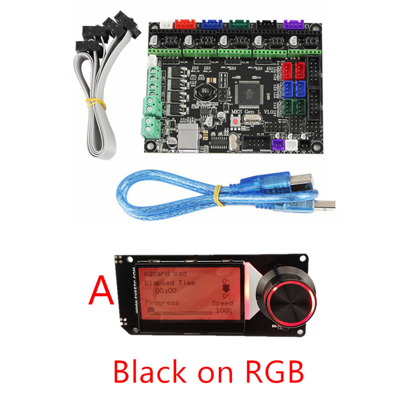 MKS Gen-L Mainboard+MINI12864 RGB Backlight LCD Display DIY Kit Support Marlin for Reprap 3D Printer