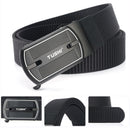 TUSHI 125cm x 3.4cm Punch Free Automatic Quick Release Buckle Tactical Belt Casual Belts
