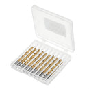 Drillpro 10pcs 3.175mm Shank Titanium Coated Spiral Flat End Milling Cutter Two Flute CNC Milling Cutter