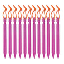 12PCS Aluminum Alloy Tent Nail Pegs Stakes With Rope Lightweight Camping Outdoor
