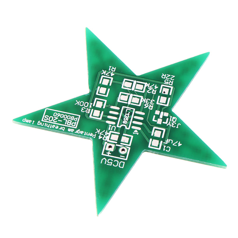 10pcs Blue DIY SMD Pentagram LED Flash Light Electronic Practice Kit With Battery Case