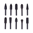 10pcs Rotary Burr Set 6mm Shank Wood Carving Polish Grinding Rasp Drill Bit Tool