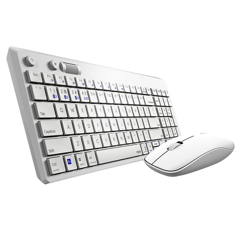 Rapoo 8050T 2.4GHz Wireless 108 Keys Keyboard and 1300dpi Mouse Combo Set with USB Receiver for Windows10 / 8 / 7 / Vista / XP