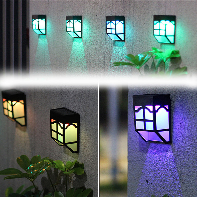 Outdoor Solar Garden Light LED Path Wall Landscape Mount Light Fence Lantern Street Lamp