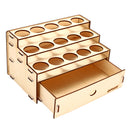 Wooden Pigment Bottle Storage Organizer 15/80 Holes Color Paint Ink Brush Stand Rack Modular Holder