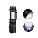 XANES SK68 LED+COB 3Modes Front + Side Light USB Rechargeable Zoomable Mini LED Flashlight Suit