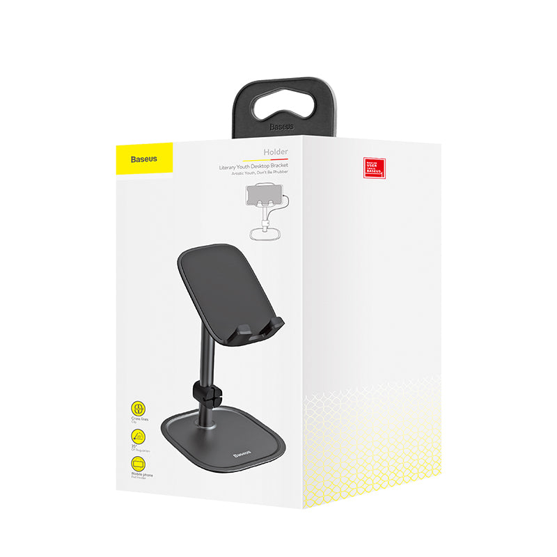 Baseus Metal 35 Degree Up Down Adjustable Cable Clip Desktop Stand Lazy Holder for Mobile Phone Tablet