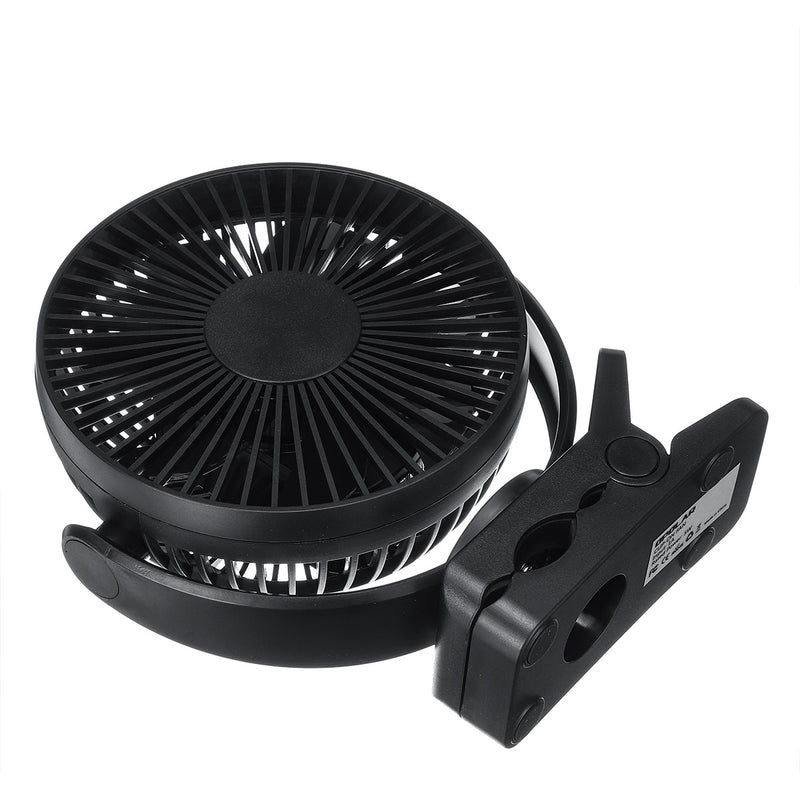 360 Portable 3 Speed USB Clip On Timing Desk Fan Pram Car 5000mAh Rechargeable