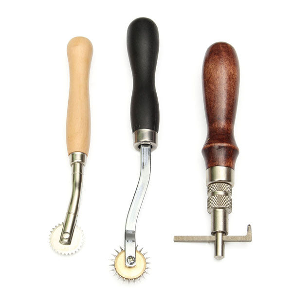 14pcs Wood Handle Leather Craft Tool Kit Leather Hand Sewing Tools Kit Punch Cutter DIY Set