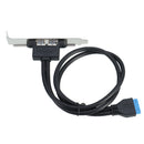 20Pin to Double USB 3.0 12cm Baffle Plate Line Extension Cable