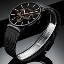 CRRJU 2155 Men Sapphire Blue Three Small Dial Calendar Fashion Steel Strap Casual Quartz Watch