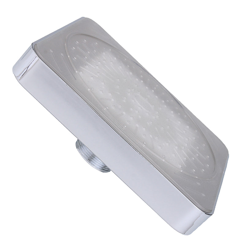 360 Adjustable 6 Inch LED Light Square Rain Shower Head Stainless Steel 3 Color Changing Temperature Control Bathroom Showerhead