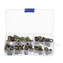 Suleve MXZN3 70Pcs M4/M5/M6 Zinc Alloy Wood Furniture Hex Socket Drive Head Threaded Insert Nut Internal and External Nut 8-15mm