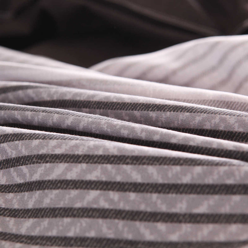 3 PCS Bedding Sets Stripe Style Quilt Cover Pillowcase For Queen Size