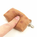 Brown Rice Cake Squishy Squeeze Stretch Stress Reliever Slowing Rising Toy Gift Phone Bag Strap