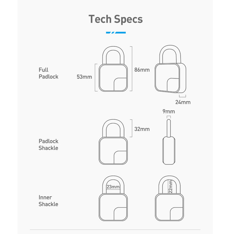 Anytek L3 Smart Fingerprint Lock Keys Padlock Door Motorcycle Anti-theft Lock Bike Bicycle Lock