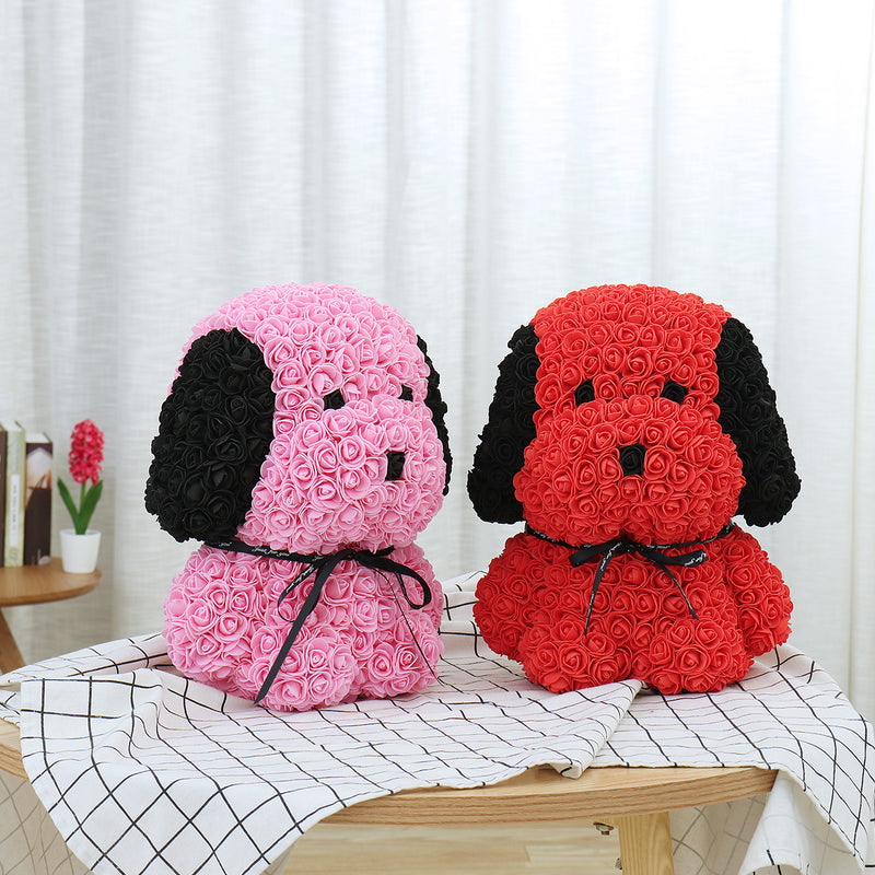 Artificial Rose Flower Dog Holiday DIY Birthday Gift 38cm Beautiful For Wedding Decorations