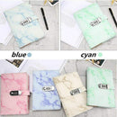 A5 Notebook Paper Vintage Leather Marbling Diary Journal with Combination Password Lock Code Notebook