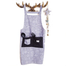 Cute Personality Cotton Canvas Adjustable Sleeveless Work Aprons Anti-falling Apron With 2 Pockets