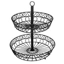 30cm Kitchen Restaurant Fruit Vegetable Basket 2 Tier Iron Rack Storage Organizer Stand Holder