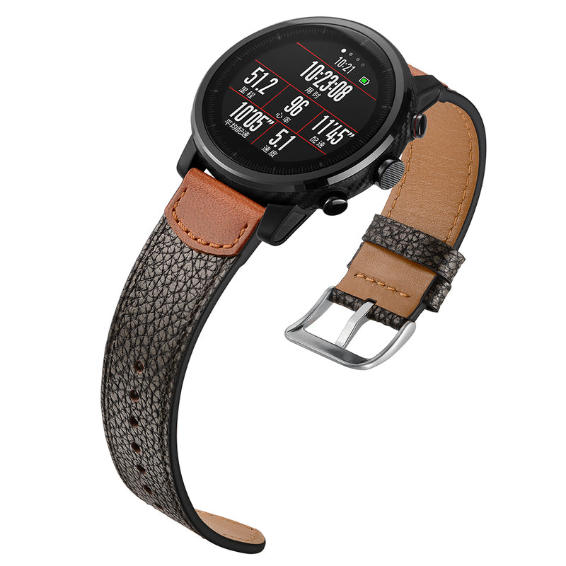 Unique Design 22mm Genuine Leather Strap Watch Band for Xiaomi AMAZFIT Strato Sports Smart Watch 2
