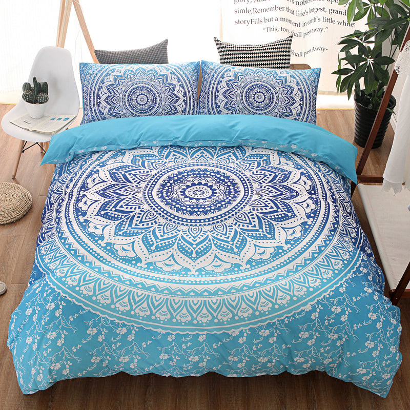 3 PCS Bedding Sets Bohemian National Style Pillowcase Quilt Cover For Queen Size