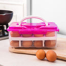 Double Layer 24 Grid Egg Box Kitchen Storage Container Holder Food Organizer Fridge Crisper