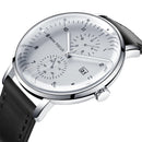 MINI FOCUS MF0052G Leather Strap Men Watch Casual Style Luminous Hand Quartz Watches