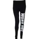 Athleisure Letter Printed Yoga Running Sport Workout Pant High Waist Cropped Legging Fitness