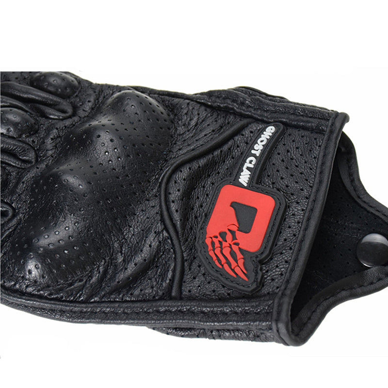 GHOST RACING Touch Screen Leather Gloves Motorcycle Bicycle Protective