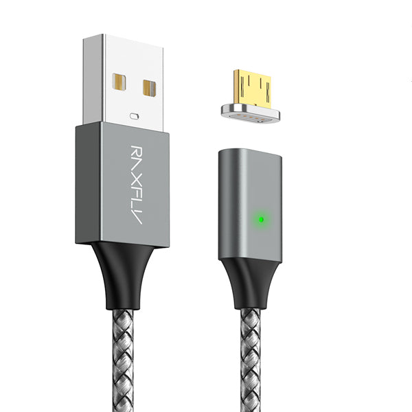 RAXFLY 2.1A Magnetic Braided Micro USB Fast Charging Data Cable 2M For Xiaomi Redmi Note 5 5 Plus S7