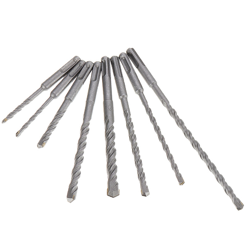 8pcs 5-12mm SDS Plus Shank Electric Hammer Drill Bit 5/6/8/10/12mm Carbide Tip Masonry Concrete Drill Bit