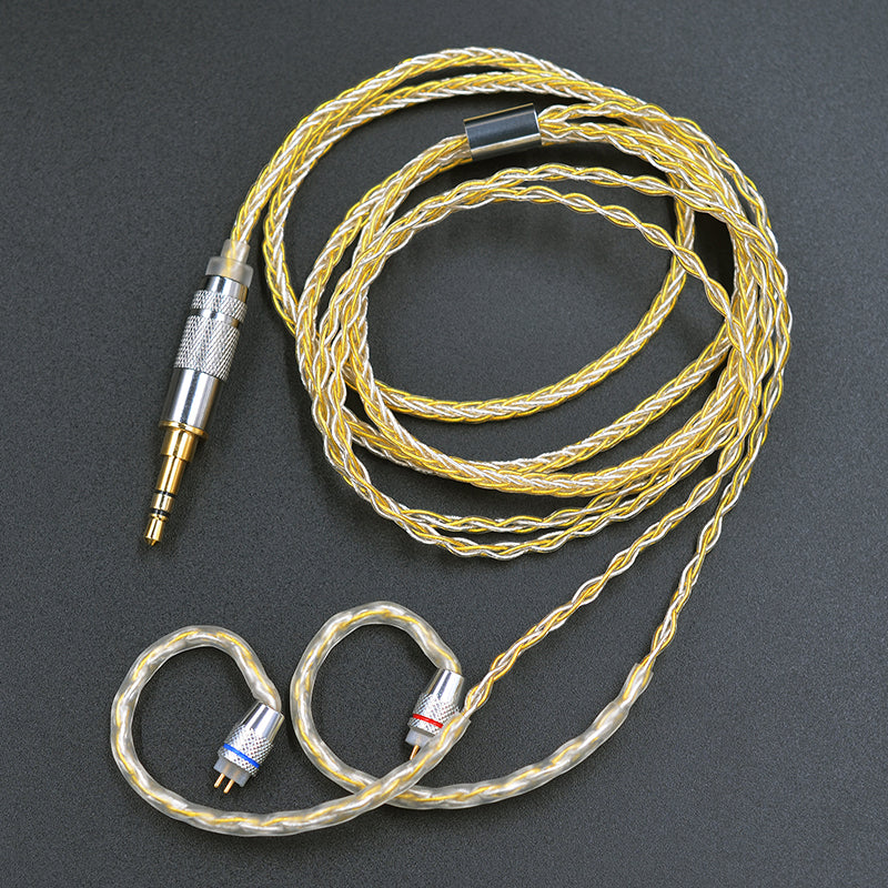 KZ Earphone Gold Silver Mixed Plated Upgrade Cable Headphones Wire for ZSN ZS10 Pro AS10 AS06 ZST ES4 ZSN Pro BA10