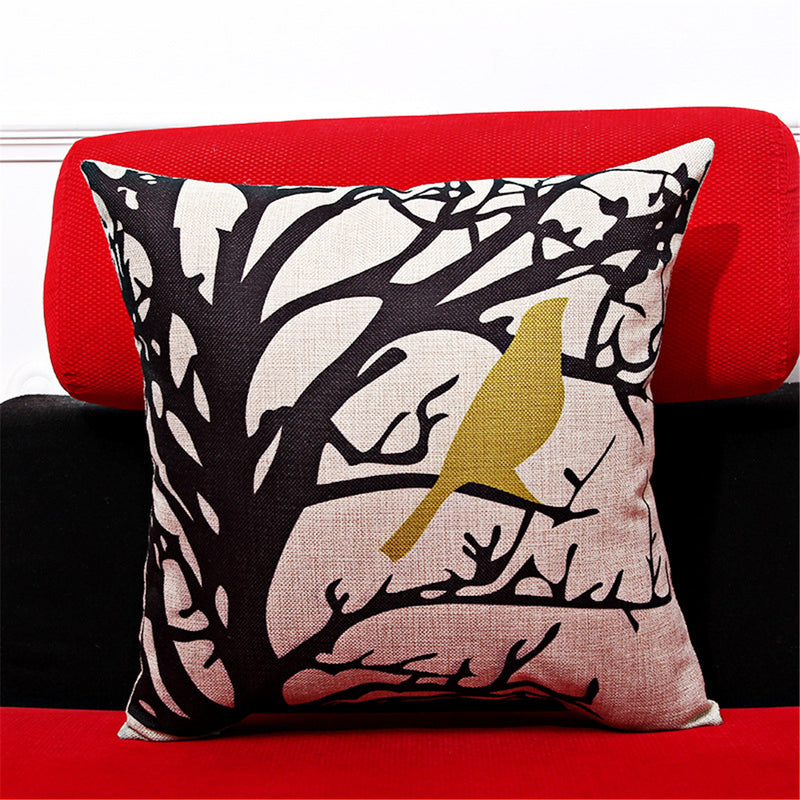 45x45cm Bird Square Pillow Case Cushion Cover Sofa Throw Home Bedroom Decor