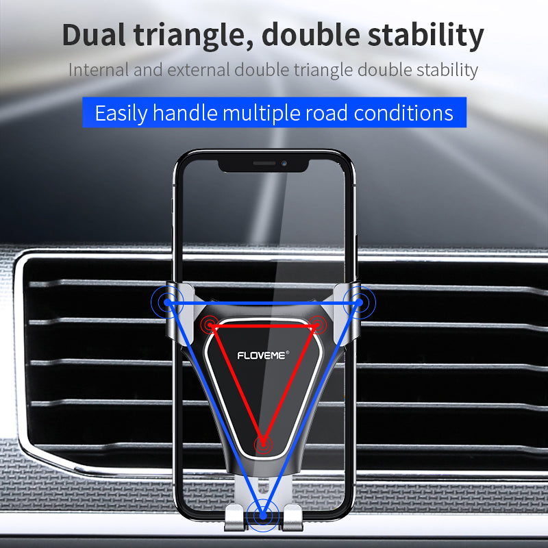 Floveme Gravity Linkage Air Vent Car Phone Holder 360 Degree Rotation For 4.7-7.0 Inch Smart Phone for iPhone for Samsung Xiaomi Mi9 Redmi Note 8