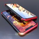 Luphie Protective Case For iPhone XS Max Metal Bumper+9H Clear Tempered Glass Back Shell