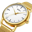 BIDEN 0114 Waterproof Business Style Men Wrist Watch Stainless Steel Band Quartz Watch