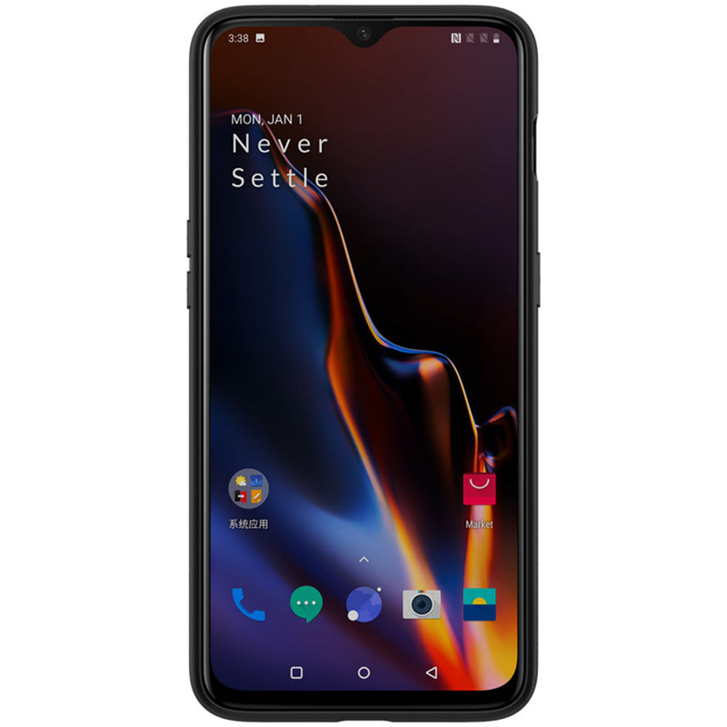 NILLKIN Carbon Fiber Shockproof Back Cover Protective Case with Metal Plate for OnePlus 6T