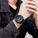 SKMEI 1529 5ATM Waterproof Luminous 3 Time Multi-Function Back Light Dual Display Men Watch Digital Watch
