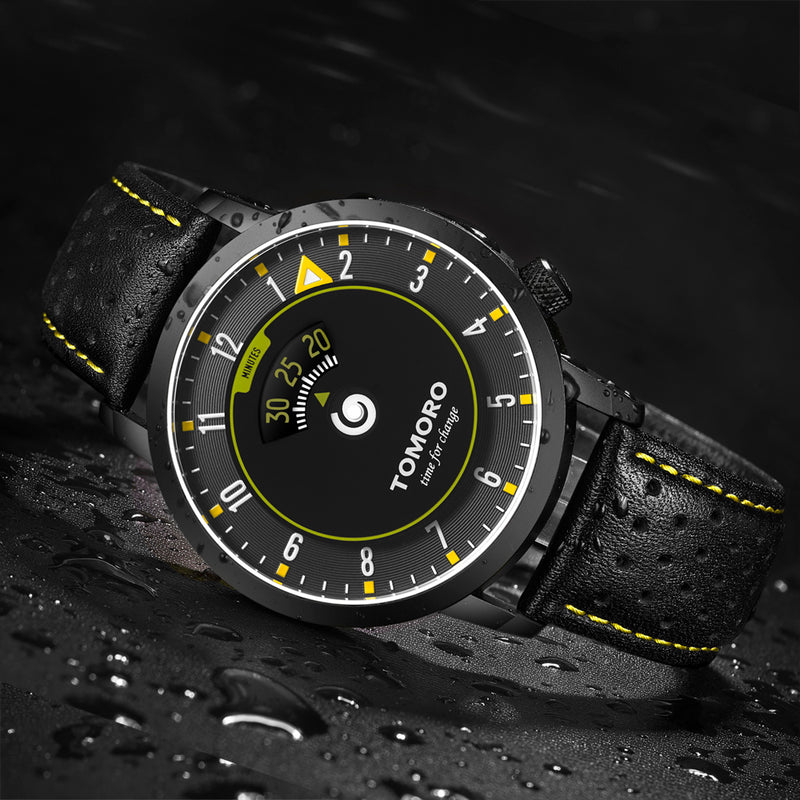 TOMORO TMR1018 Creative Dial Fashion Leather Strap Men Quartz Watch
