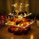 4 Layer Cake Cup Stand Tray Wedding Party Cupcake Display Holder LED String Light