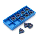 Drillpro 10pcs HRC45 Blue Nano WNMG080404 Carbide Insert for WWLNR/L MWLNR/L Turning Tool Holder