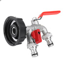 1/2 Inch S60x6 IBC Brass Water Tank Adapter Double Head Tap Outlet Replacement Valve Fitting for Garden Water Connector