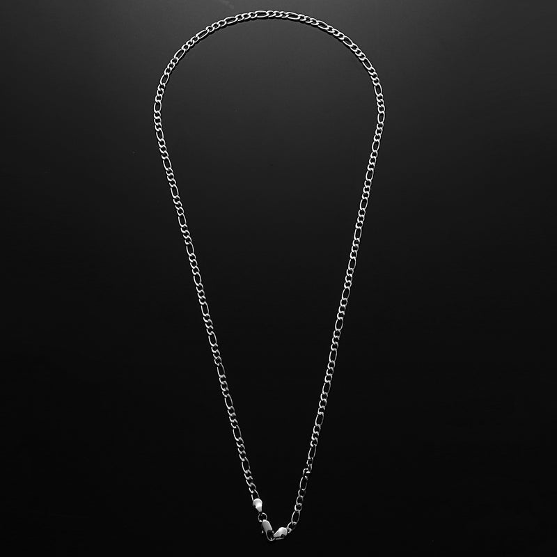 925 Sterling Silver Stamp Figaro Chain Necklace 16 18 20 22 24 26 28 30 Inch