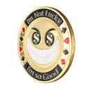 Metal Poker Guard Card Protector Coin Chip With Round Plastic Case