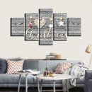 Loskii Spray Oil Paintings Canvas Five Combination Decorative Paintings Christmas Decor Wall Art For Home Decoration