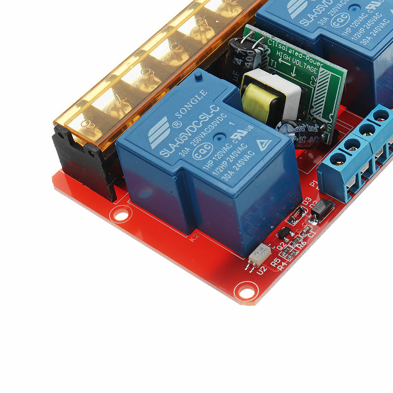 DC 5V AC 100V To 250V 30A 760mA 2 Channel Relay Module Board With High And Low Level