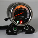 Motorcycle Odometer Speedometer LCD Digital Gauge W/ Light USB Charger Interface For Cafe Racer